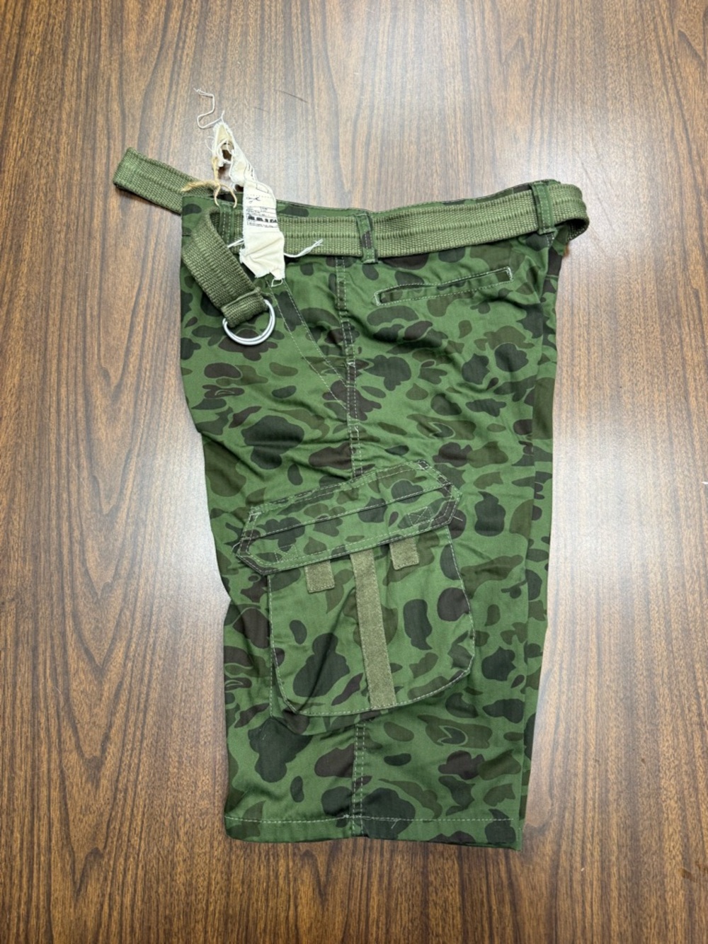GS115 Men's Camo Cargo Shorts-Olive Green-NWT Size 34 - Picture 9 of 11